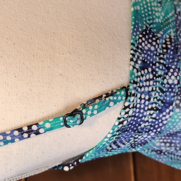 TUMMY SLIMMER Croft and Barrow Tankini Top in Blue and White SZ 8 - Picture 8 of 16